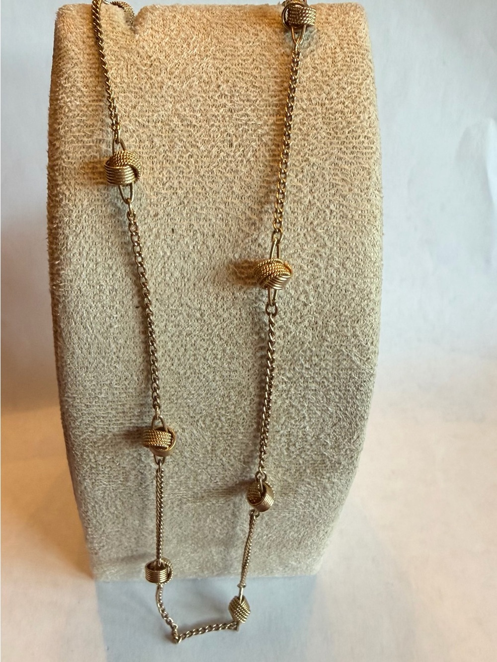 Avon Gold Tone Station Bead Long Necklace - Women Jewelry